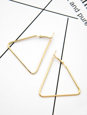 The Everyday Chic - Oversized Triangle Hoops - Golden