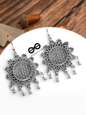 The Meshed Sun - The Oxidised Boho Earrings