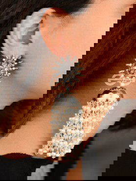 The Dangling Pearl Statement Jhumka Earrings - Oxidised Boho Earrings