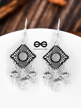 An intriguing Delight - Oxidised Boho Earrings