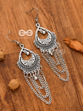 The Vintage Chained Motifs - Oxidised Boho Earrings