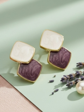 A Classy Delight - Statement Enamelled Earrings