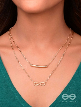 The Infinite Elegance - Golden Multilayered Neckpiece With Anti-Tarnish Coating