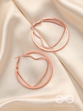 Stuck in a Love-Loop - Rose-Gold Hoop earrings 