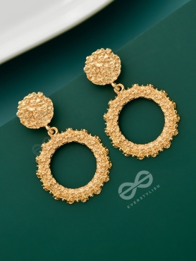 Shimmering Solar Flares - Golden Statement Earrings