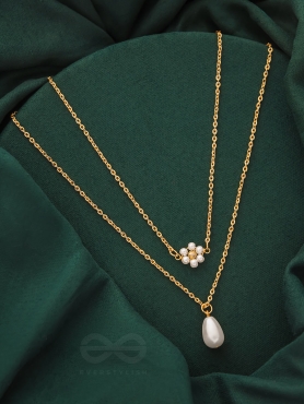 Lily Of The Valley- Golden Pearl Necklace With Anti-Tarnish Coating