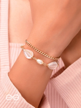 The Crystal Wave- Golden Embellished Bracelet