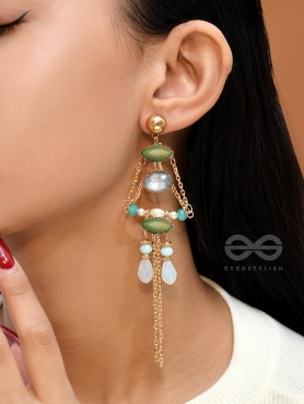 The Golden Glamour- Golden Embellished Earrings