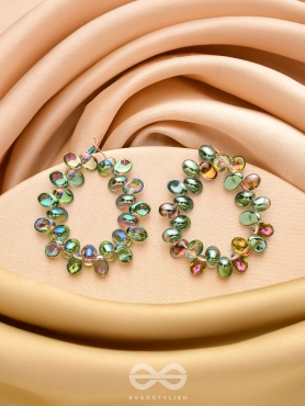 The Shadowy Shimmer- Golden Embellished Earrings