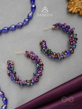 Aarksha- The Radiant Constellation- Glass Beads Embroidered Earrings