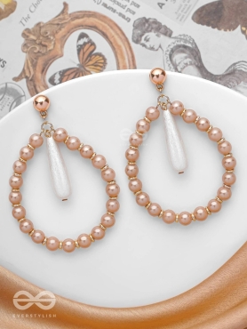The Moon Dance- Golden Pearl Earrings