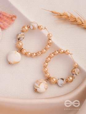 THE HEART-BEACH - GOLDEN EMBELLISHED HOOPS