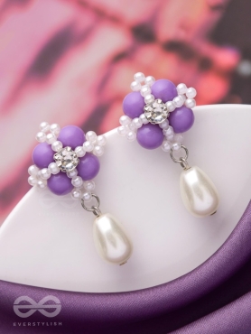 A LAVENDER HAZE - CLASSIC BEADED DROP EARRINGS 