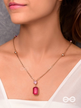 Magenta's Magic - Smart And Casual Neckpiece With Anti-Tarnish Coating