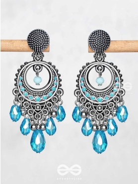 THE SKY SWAY - EMBELLISHED OXIDISED EARRINGS