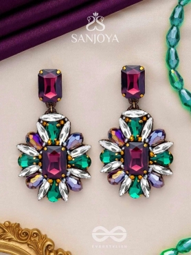MANIDHAVALIKA - THE LAVISH GEMS - STONE EMBROIDERED EARRINGS