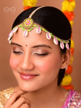 DIVABHITA - DIVINELY DRESSED - RESHAM, SHELL AND BEADS EMBROIDERED MAANGTIKA