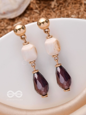 LUSTRE OF DUSK - GOLDEN EMBELLISHED EARRINGS