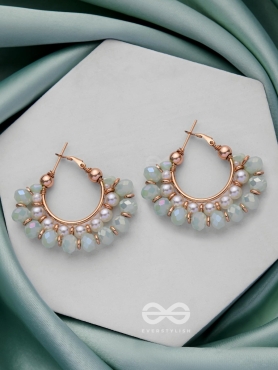 THE DREAMY DRIFT  - GOLDEN EMBELLISHED HOOP EARRINGS