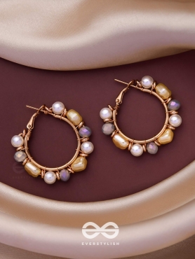 WHIMSICAL WONDERBEADS - GOLDEN EMBELLISHED HOOP EARRINGS