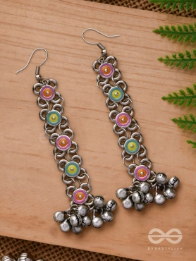 Mystic Treasures - Enamelled Oxidised Earrings