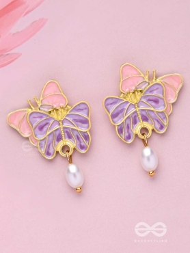 DUAL WING WONDERS - GOLDEN EMBELLISHED EARRINGS