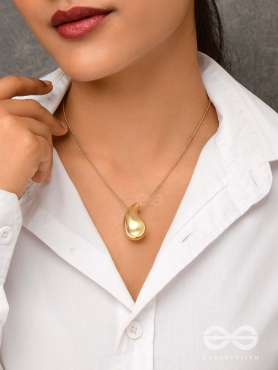 Radiant Raindrop - Statement Golden Pendant With Anti-Tarnish Coating