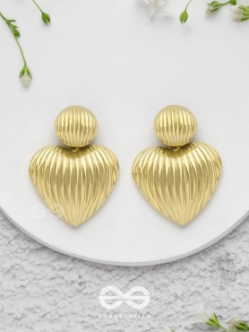 Young Love - Textured Golden Earrings