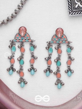 The Umbrella Sprinkles- Enamelled Oxidised Earrings