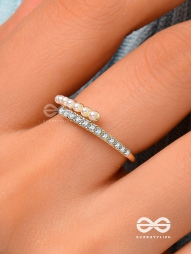 The Spark Of Love - Golden Cubic Zirconia Ring (Adjustable)