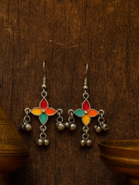 CARNIVAL BLOOM – MULTICOLOR FLORAL EARRINGS 