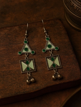 GYPSY MUSE- ENAMELLED OXIDISED EARRINGS