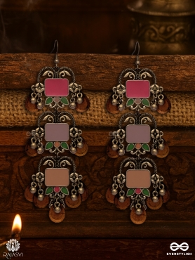 CHIME STACK - MULTILAYERED ENAMELLED OXIDISED EARRINGS