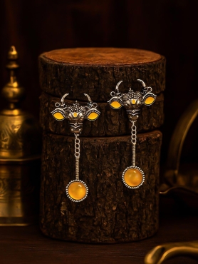 DIVINE GRAZE - OXIDISED NANDI EARRINGS