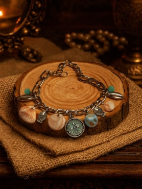 COASTAL WHIM - BOHO OXIDISED CHARM BRACELET