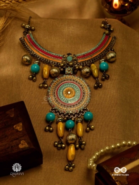 SUNBURST DREAM - ENAMELLED TRIBAL NECKLACE