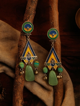 ZEN BLOOM - ENAMELLED DROP EARRING