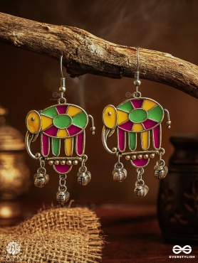 TUSKER TALE – TRIBAL ELEPHANT OXIDISED EARRING