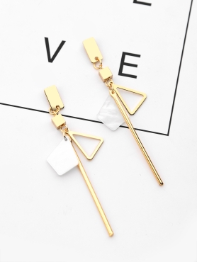The Playfully Elegant Dangling Earrings - Golden-White