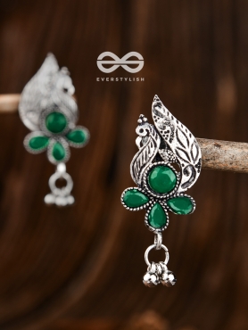 The Boho Peacocks (Emerald Green) - The Embellished Oxidised Collection