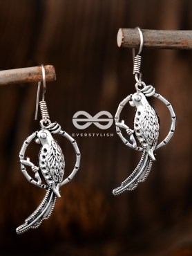 The Bird on a Twig Danglers - Tiny Trinket Earrings