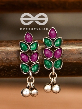 The Olive Branch Studs (Ruby-Emerald) - The Melodious Ghungroo Collection