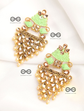 The Marvellous Meenakari Collection - Aanya Earrings - Green