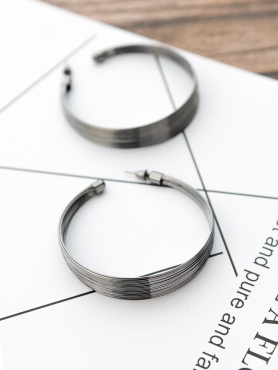 The Layered Oversized Hoops - Dark Grey