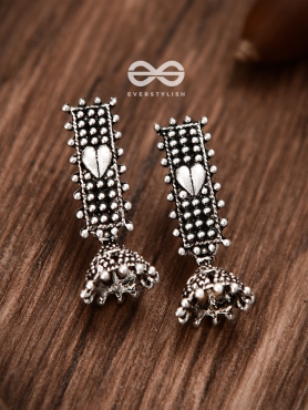The Bohemian Heart Jhumkis - Tiny Trinket Earrings