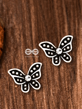 The Little Shimmery Butterfly Studs - Tiny Trinket Earrings
