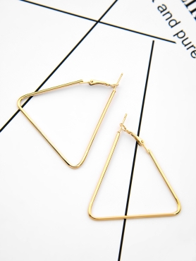 The Everyday Chic - Oversized Triangle Hoops - Golden