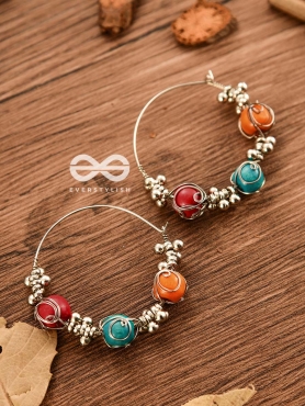 The Indie Multi-coloured Statement Hoop Earrings