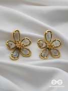 CRYSTAL GLOW - GLASS EARRINGS INLAID WITH CUBIC ZICRONIA STONES