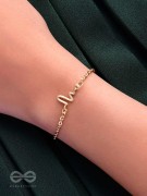 The Elegant Casual Heartbeat Bracelet- Golden